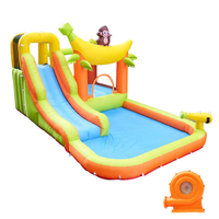 Château gonflable personnalisé en PVC couleur macaron avec toboggan et piscine, combinaison 5x4x3M, marque QY, fabriqué en Chine