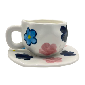 300ml Light Luxury Ceramic <b>Coffee</b> <b>Mug</b> Hand-Painted Bow Ins Style Cute Tea Cup and Saucer <b>Set</b> with Tray for Breakfast or Party - Product Image 5