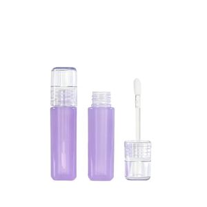 Flacon carré pour gloss à lèvres PETG 6,5 ml avec bouchon et pinceau, paroi épaisse, contenant cosmétique pour gloss à lèvres, nouvel emballage cosmétique en plastique - Product Image 4