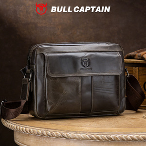 Bolso Mensajero BULL CAPTAIN para Hombre, de Cuero Genuino de Primera Capa, Clásico, para Negocios, Bandolera, para el Trabajo y Uso Diario - Product Image 1