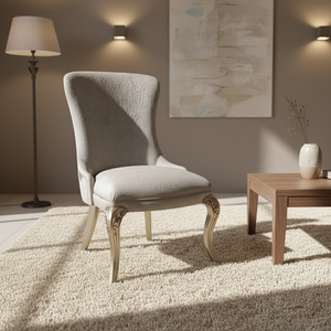 Ghế ăn sang trọng Châu Âu chạm khắc ghế gỗ rắn với chi tiết trang trí công phu nhung bọc phong cách thiết kế hiện đại - Product Image 1