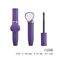 Tube de mascara grande capacité 15 ml avec brosse volumineuse, miroir coquillage et boîte personnalisée