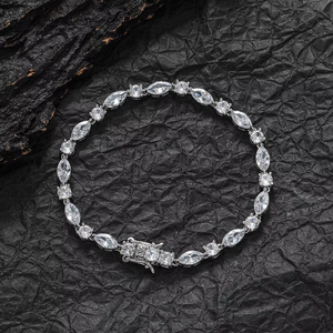 Cadena de tenis para hombre y mujer, pulsera de circonita ojo de caballo, circonita ovalada, joyería combinable, collar de moda Tanjing Lijing - Product Image 2