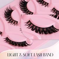 Faux cils souples 3d Cat Eye Wispy Faux Mink Lashes Private Label 5 Pairs D Roll Full Strip Eyelashes