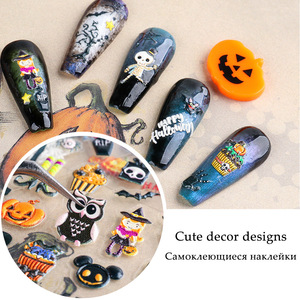 5D Relief Halloween <span class=keywords><strong>ongles</strong></span> autocollants fantôme grandes lèvres citrouille doigt maquillage <span class=keywords><strong>sorcière</strong></span> <span class=keywords><strong>ongles</strong></span> enveloppes auto-adhésif halloween <span class=keywords><strong>ongles</strong></span> décalcomanies - Product Image 3