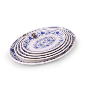 Fiore di peonia Disegno Melamina Si Presenta Come Porcellana <span class=keywords><strong>Blu</strong></span> <span class=keywords><strong>Set</strong></span> di Piastre - Product Image 4