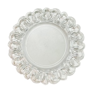 Plaque de chargeur en plastique décorative de mariage durable en plastique rond creux transparent - Product Image 1