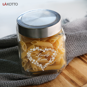 Contenedores de almacenamiento de vidrio para cocina, tarro de vidrio, especias, té, tuerca con calcomanía y tapa de metal, gran oferta, 2020 - Product Image 6