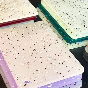 Lenzuolo colorato scintillante bordo di lusso brillante decorazione glitter acrilico foglio taglio personalizzato materiali laser
