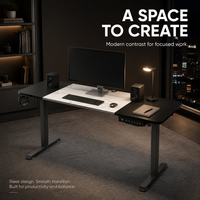 Bureau de jeu électrique AOR avec plateau motif bois blanc, support casque, porte-gobelet et gestion des câbles – Meilleure vente