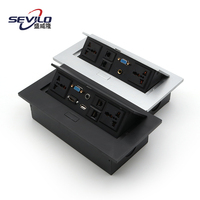 Enchufe Emergente Oculto para Mesa de Sala de Conferencias, Enchufe Emergente para Escritorio, Caja de Conexión Multimedia con Amortiguación