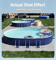 Piscine Pliable Extérieure en PVC Épaissi Anti-Expansion, Résistante à l'Usure, Grande Taille, avec Grand Support, Idéale pour Fêtes à Domicile et Villas