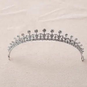 Corona de diseño para boda, tiara de diamantes de imitación de estilo simple, a granel, gran oferta, 2022