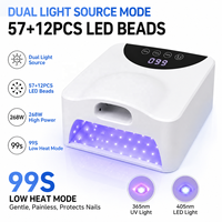 Lampe UV professionnelle pour ongles, 57+12 LED, construction métallique, portable, usage en salon, lumière de polymérisation 365nm, garantie 1 an, écran LED