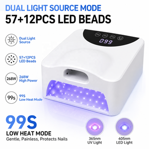 Lámpara UV Profesional para <span class=keywords><strong>Uñas</strong></span>, 57+12 <span class=keywords><strong>LED</strong></span>, Construcción Metálica, Portátil, para Uso en Salón, Luz de Curado de 365nm, 1 Año de Garantía, Pantalla <span class=keywords><strong>LED</strong></span> - Product Image 1