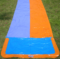 Toboggan gonflable Double voie 16 pieds pelouse gonflable toboggan aquatique dans la cour pour enfants jeux d'eau en été frais