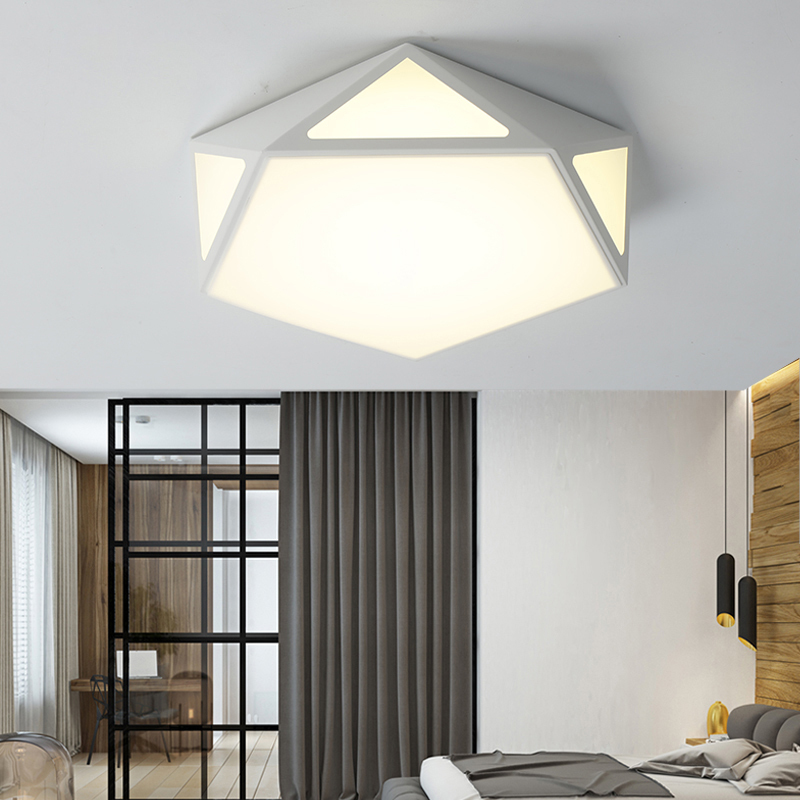 Hot Sale Geometric Surface Mount Ceiling Lighting Acrylic Decorative LED Pentagon Ceiling Lamp For Indoor