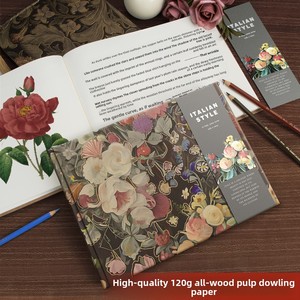 Carnet à couverture rigide 16K de style italien rétro artistique, papier vierge, cadeau haut de gamme pour étudiant - Product Image 3