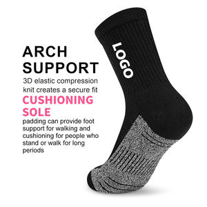 अपने स्वयं के जैक्वार्ड लोगो कस्टम बास्केटबॉल मध्य बछड़ा मोजे काले रंग का कुशन एकमात्र यूनिसेक्स खेल मोजे - Product Image 3