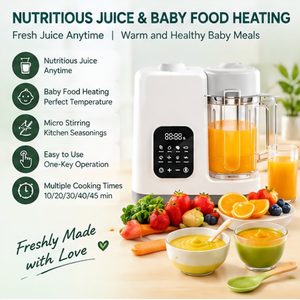 Procesador de Alimentos para Bebés de Vidrio de Alta Calidad y Bajo Ruido, Calentador de <span class=keywords><strong>Biberones</strong></span>, Vaporizador de Purés para Uso en Casa, Auto y RV - Licuadora Infantil Multifuncional - Product Image 3