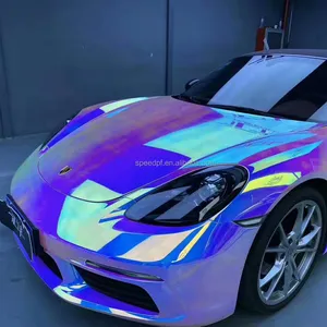 Neue produkte der mode regenbogen chrom spiegel holographische vinyl wrap für auto