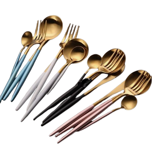 Qualité standard en acier finition or cuillère couteau fourchette hôtel de luxe couverts ensemble de table en miroir cuisine métal couverts ensemble - Product Image 5