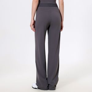 Wholesale Women's Drawstring High Waist Wide Leg Yoga Pants <b>Flowy</b> Lounge Trousers Buttery Soft Casual Activewear Pants OEM ODM - Product Image 2