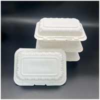 H92162 Récipients en plastique à emporter pour aliments au micro-ondes MFPP 6''X9'' blancs pour le déjeuner à emporter