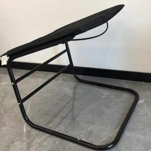 Foldable Footrest <b>Stool</b> 48x40x44 Cm Metal Frame Black Minimalist Design <b>Office</b> Home Use - Product Image 4
