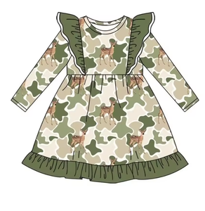 Conjunto de Ropa para Niñas, Camiseta de Manga Larga con Estampado de Ciervo, Pantalones, Estilo Militar, Traje de Caza - Product Image 3