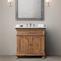 Américain vintage maison armoire de salle de bain en bois table de lavage vanity table lavée console table avec commode