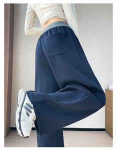 <span class=keywords><strong>Pantalon</strong></span> de sport décontracté à jambes larges en <span class=keywords><strong>velours</strong></span> vintage taille haute pour femmes, nouvelle collection automne-hiver - Product Image 4