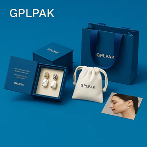 Cao Cấp Màu Xanh Cuốn Sách Hình Dạng Tái Chế Đồ Trang Sức Hộp Quà Tặng Với Đệm Cho Dây Chuyền Nhẫn Bông Tai Sang Trọng Sinh Thái Thân Thiện Hiện Nay - Product Image 5