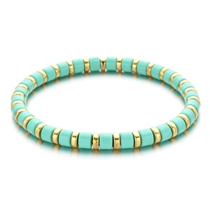 ZMZY New Arrival Orange Blue Spring Summer <strong>Rainbow</strong> Enamel Tile Beads <strong>Bracelet</strong> for Women - Product Image 5