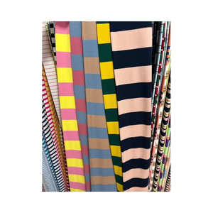 オーガニックコットンスパンデックスストライプニット生地通気性ストレッチ - Product Image 1