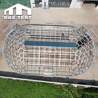 Dôme géodésique en verre de luxe RAXTENT, personnalisé pour le glamping, avec salle de bain et cuisine