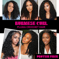 Julianna - Extensiones de Cabello Sintético de Fibra Bio, Rizado Birmano, Sin Nudos, para Crochet, Venta al Por Mayor, Nuevas Llegadas