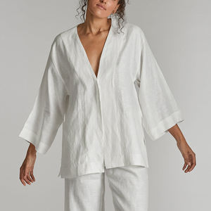 女式丝绸面料羽毛，睡衣灵感睡衣女式缎子家居服缎子奢华睡衣/ - Product Image 4