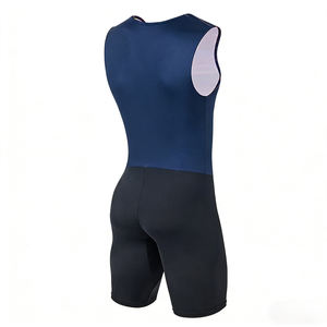 ชุดแข่งไตรกีฬาฤดูร้อนแบบแห้งเร็ว แขนกุด ซิปครึ่งตัว พิมพ์โลโก้ตามสั่ง สำหรับปั่นจักรยาน วิ่ง ว่ายน้ำ - Product Image 2