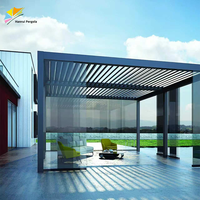 Pergola bioclimatique motorisée en aluminium, toit à lames orientables, imperméable, gazebo de jardin 6063-T5