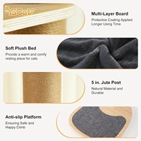 Arbre à gratter pour chat multi-niveaux, grand, solide, moderne, en bois, réglable, écologique, jusqu'au plafond, pour salon
