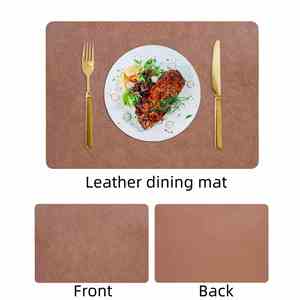 Ensemble de sets de table en cuir souple de luxe imperméables et lavables avec logo personnalisé pour restaurant - Product Image 3