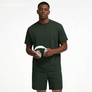 Camiseta de Hombre de Algodón Puro de 275g, Estilo Minimalista en Tonos Tierra, Corte Holgado, Estilo Retro, Ropa Urbana de Alta Calidad - Product Image 3