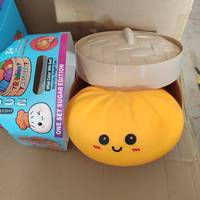 Jouet Squishy Géant 25 cm en forme de Baozi, en TPR souple, avec expressions, anti-stress, grand format