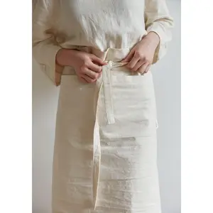 Avental de meio corpo de algodão e linho estampado roupas de trabalho avental da moda para homens e mulheres