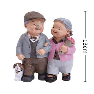 Estatuilla de pareja de ancianos, pareja de ancianos, <span class=keywords><strong>pastel</strong></span>, estatua de abuelos en miniatura - Product Image 5