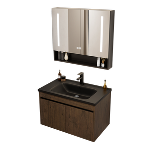 Muebles De <span class=keywords><strong>Baño</strong></span> Económicos Para Colgar En La Pared De Aluminio Panal De Abeja Con Lavabo Individual Gabinetes Flotantes De Almacenamiento - Product Image 2