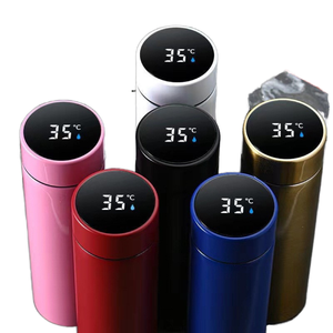 ขวดน้ำดิจิตอลอัจฉริยะสแตนเลสสตีล304พร้อมจอแสดงอุณหภูมิ LED ขวดเทอร์โม