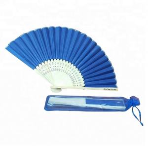 Colored Bamboo Silk <b>Folding</b> <b>Fan</b> Chinese Wedding <b>Hand</b> <b>Fan</b> with Organza Bag 21x38cm for Wedding & Concert Events - Product Image 2