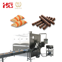 Usine de fabrication de bâtonnets de gaufrettes entièrement automatique HG, ligne clé en main avec four à gaz double tête bicolore SUS304